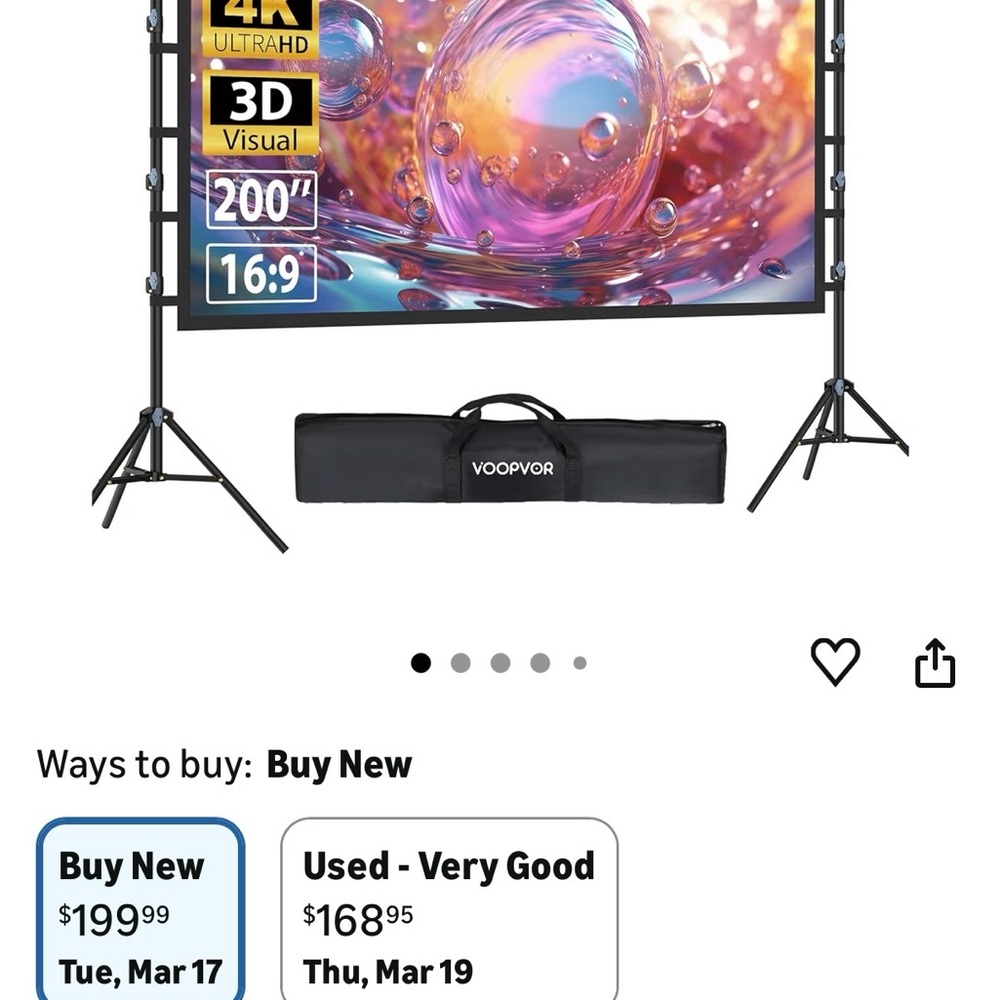 VOOPOVR Projector Screen with Stand